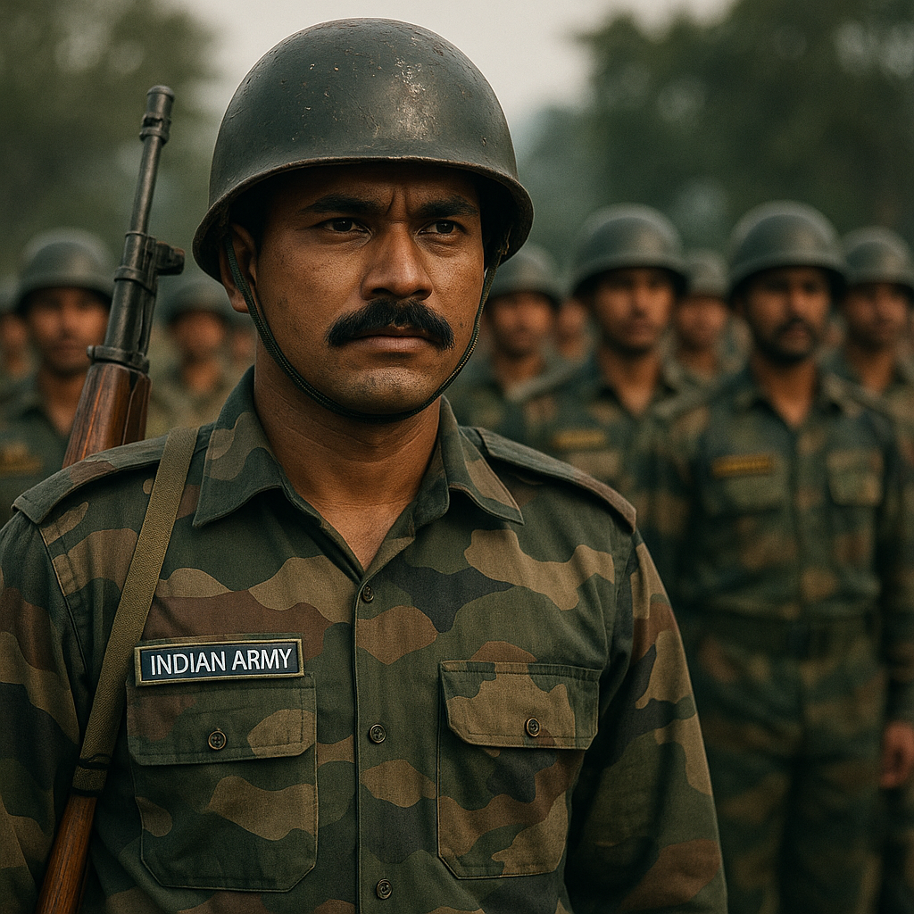 Image of the Indian Army Chief showcasing the ranks insignia representing various ranks in the Indian Army